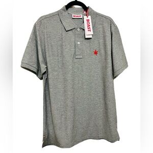 Boast Men’s NWT Varsity Gray 1973 Classic Pima Cotton Tennis Squash Polo Shirt L